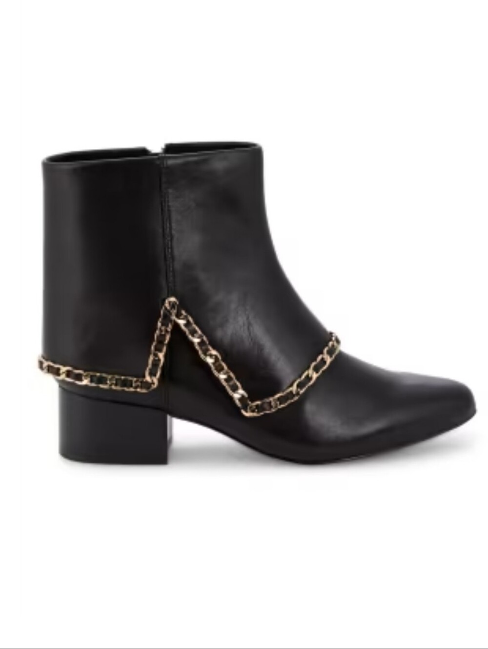 Karl Lagerfeld Paris Cassie Woven Chain Leather Ankle Boot